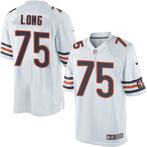 Men's Limited Kyle Long Nike Jersey White Road - #75 NFL Chicago Bears